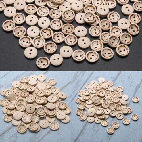 100Pcs Wooden Buttons Clothing Decoration Wedding Decor Handmade Letter Love DIY Crafts Scrapbooking For Sewing Accessories
