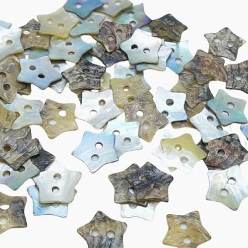 50Pcs/pack 2 Holes Mother of Pearl Star Shell Sewing Buttons Scrapbooking Knopf Bouton DIY Apparel Accessories 13mm