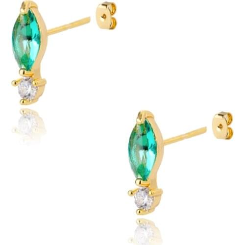 Luxury Zircon Raindrop Stud Earrings Zircon Raindrop Stud Earrings Green Diamond Earrings For Women Wedding Ear Jewelry Gifts