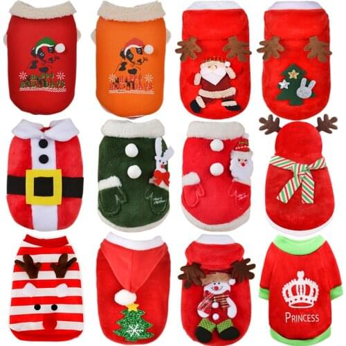 Christmas Pet Dog Clothes for Dogs Winter Halloween Cat Clothing Pet Hoodies Warm Clothes for Small Dogs Coat Costume