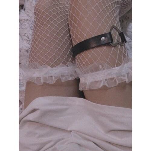 Sexy lace thigh tights mesh stretch pantyhose fishnet stockings