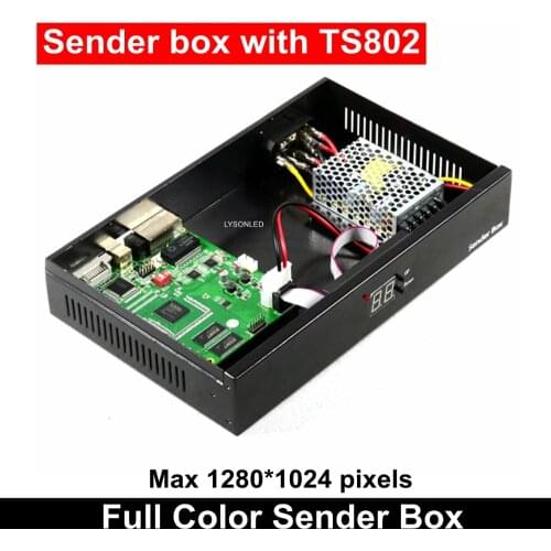 Synchronization Indoor Outdoor Led Video Screen Sender Box with Linsn TS802 Sending Card Meanwell Power Supply Included
