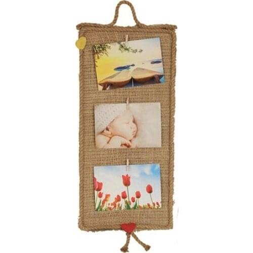 Modern Hayveys Rope Straw Corded Decorative Wall Type Photo frames фоторамка коллаж Photo frame