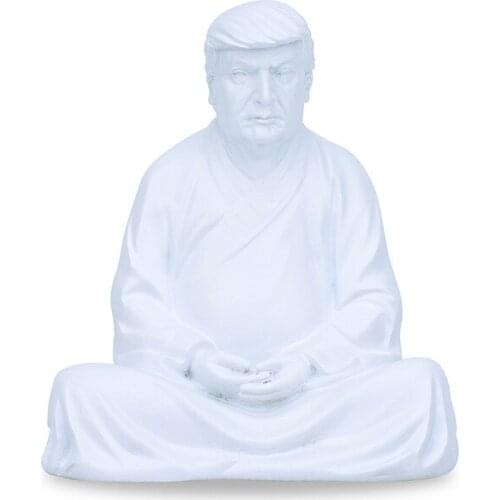 Buddha Statue Of Trump Donald Statue White Resin Trump Make Your Company Great Again Funny Home Decoration Ornaments