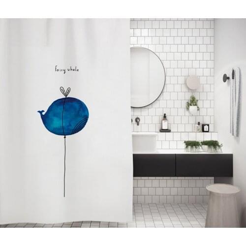 3D Printed Fabric Shower Curtains Nordic cartoon shower curtains Bath Screen Waterproof Products Bathroom Decor with 12 Hooks