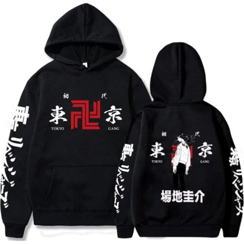 Anime Hoodies Tokyo Revengers Cosplay Baji Keisuke Print Hot Long Sleeve Loose Hooded Tops Winter Hip Hop Fashion Unisex Sweater