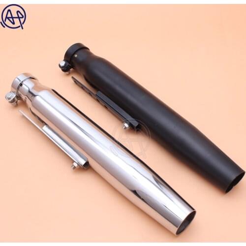 Universal Motorcycles Tapered Slip-On Exhaust Muffler Pipe Chrome/black for Harley Bobber Chopper Cafe Racer Racing