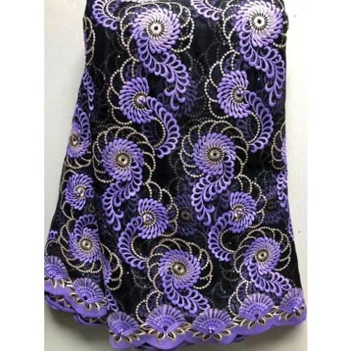 High Quality Latest African Laces 2020 With stones beads Nigerian Tulle French Net Lace Fabric For wedding Party PURPLE YLL5093