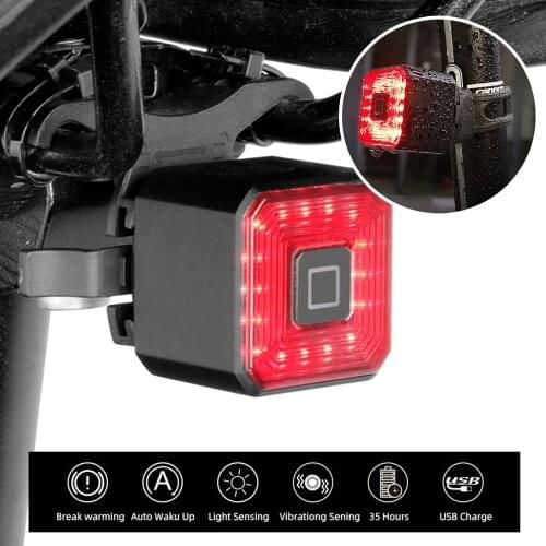Waterproof Bicycle Light Rear Taillight Bike Accessories Auto on/Off USB Rechargeable Stop Signal Brake Lamp LED Safety Lantern