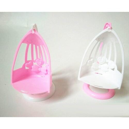 1:12 Doll House Mini Plastic Swing Chair Baby Doll Supplies Scenery Decor