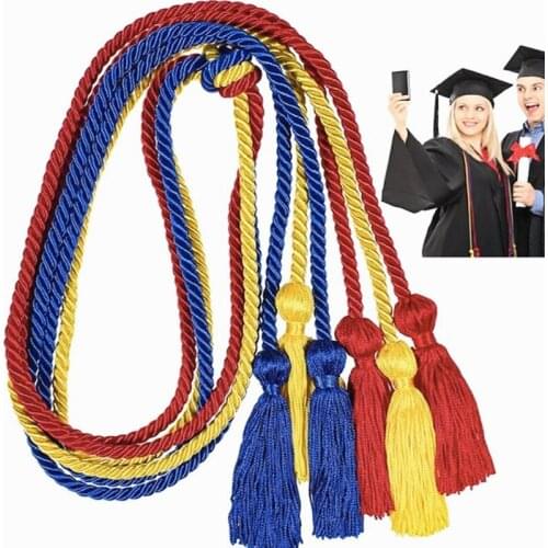 1pcs Fashion Graduation Cords With Tassel Polyester Yarn Honor Cord For Graduation Students 170CM Graduation Hats Decor Cord