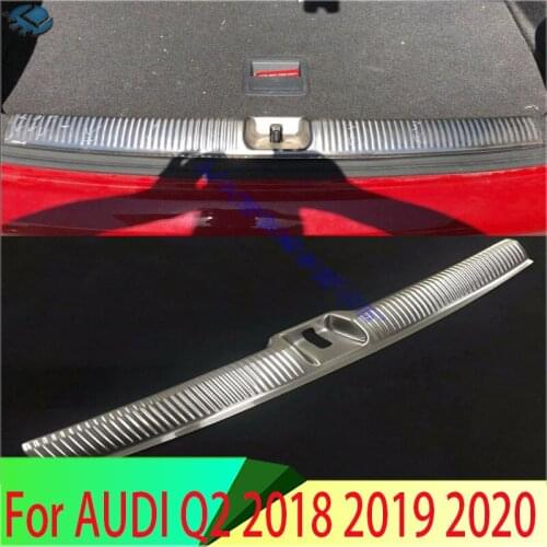Rear Trunk Bumper Protecter Sill Guard Fender Stainless Steel 1pcs Car Styling Accessories For Audi Q2 2018 2019