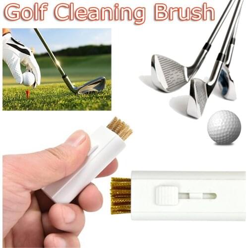 1PCS Dual-Use Mini Golf Brush Sports Hand Cleaning Tool Golf Accessory Iron Club Brush with Steel Wire Bristles Cleaner Tool