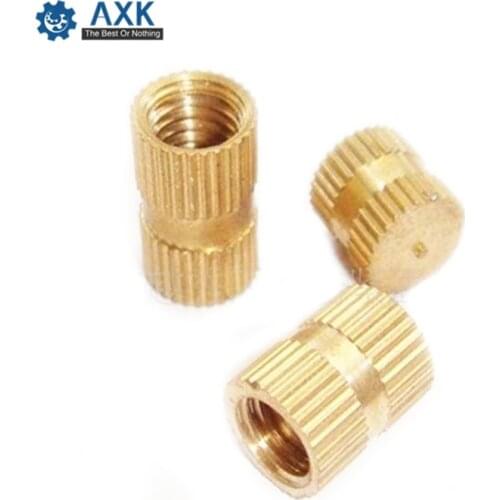 1000pcs/Lot M3*3/4/5/6/8 OD=4.2mm Through Thread Brass Insert Nut / Copper Knurled Nuts For Injection Moulding
