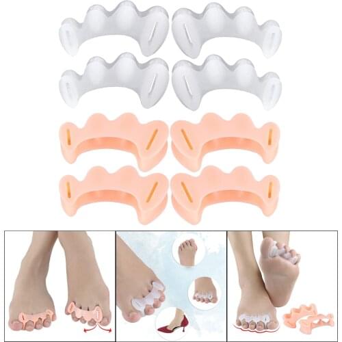 2 Pairs Toe Separator Correction Silicone Orthopedic Hammer Separator Straightener Spreader Foot Care Tool