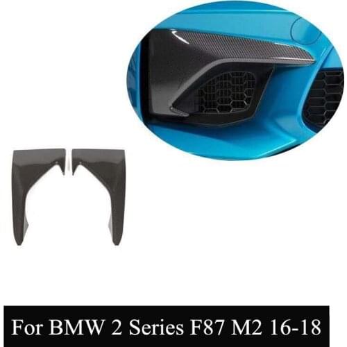 2 Series Front Bumper Splitters Fog Lamp For B-MW F87 M2 Real Carbon Fiber Car Air Vent Fender Trims 2016-2018