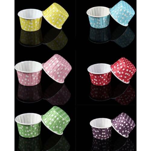 20pcs/Lot Colorful Paper Cake Cup Ice Cream Cupcake Wrappers Liners Baking Cup Muffin Kitchen Cases 6 Colors Wholesale
