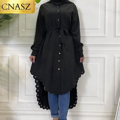 2021 New Fashion Long Sleeve Loose Blouse Plus Size Tunic Blouse For Female Kaftan Women Muslim Shirt Tops Islamic Clothes Arab
