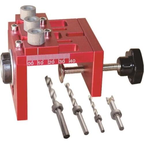 3 in 1 Woodworking Doweling Jig Kit With Positioning Clip Adjustable Drilling Guide Puncher Locator Carpentry Tools