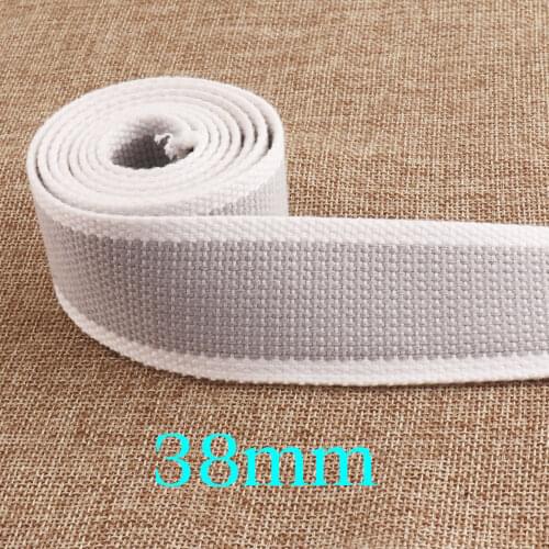 38mm Webbing Strap White Gray Striped Bag Strapping Webbing for Cross Body Shoulder Bag Purse Cotton Webbing Nylon Webbing