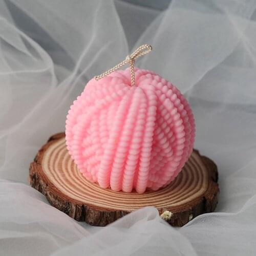 3D Knitting Wool Ball Silicone Candle Mold DIY Fondant Cake Decorating Tools Handmade Aroma Gypsum Mould Crafts