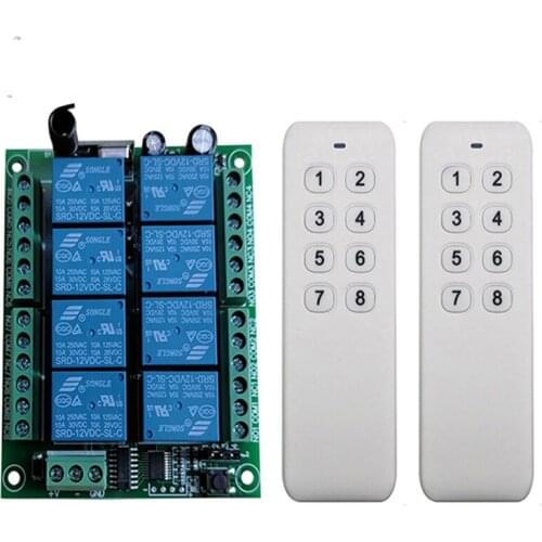 433MHz Wireless Universal Remote Control DC 12V 24V 8CH rf Relay Receiver&500 meters remote control for Wireless Remote Control