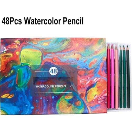 48Colors/Set Watercolor Pencils 2B Lead Core Hardness Drawing Sketching Art Painting Tool Comic Graffiti Wooden Colored Pencil
