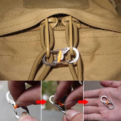 5pcs Outdoor Camping Aluminum Snap Carabiner S Type Key Chain Clip Hiking Camp Hook Keychain Buckle Tool Kit Climbing Clip