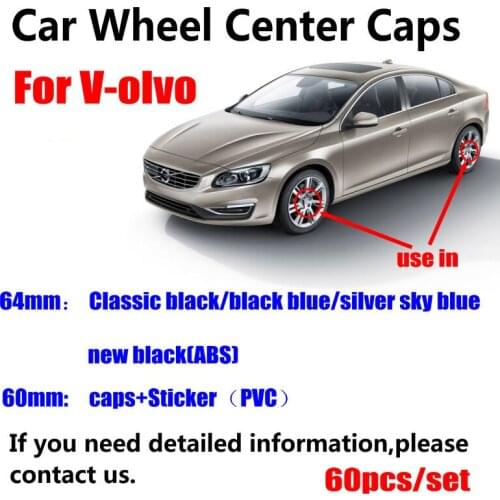60Pcs 64mm 60mm Car Wheel Rim Hub Center Cap Covers For volvo XC90 XC70 XC60 V40 V50 V60 V70 V90 S50 S60 S70 S90 3546923