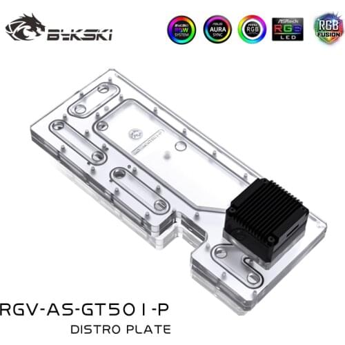 BYKSKI Acrylic Tank use for ASUS TUF GAMING GT501 Computer Case / 3PIN 5V D-RGB / Combo DDC Pump Cool Water Channel Solution