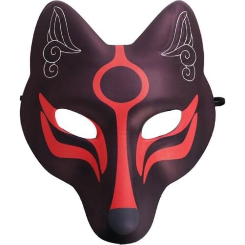 Halloween Fox Face Cover Japanese Anime Fox Headgear Cosplay Costume Prop for Men Women