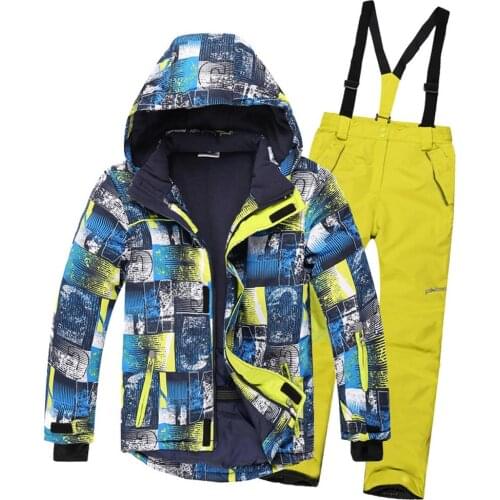 Kids Ski Suit Children Windproof Waterproof Warm Girls Boy Snow Set Bib Pants Winter Skiing Snowboarding Jacket