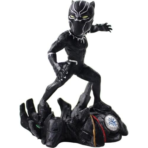 9cm Marvel Avengers Infinity War Black Panther Q Version Super Hero Decoration Doll PVC Action Figure Collection Model Toy