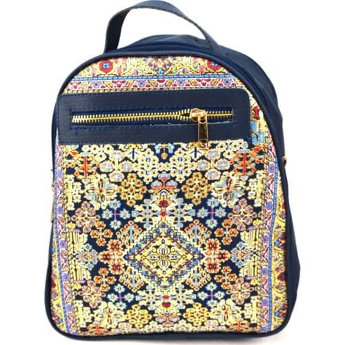 Handmade Elegant women backpack designed with special fabric with kilim motif