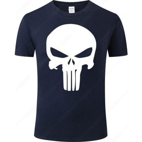 100% Cotton Punisher T Shirt Men Women 2021 Summer Short Sleeve Skull Print T-shirt Harajuku Tops Cool Tee Brand Clothes J41