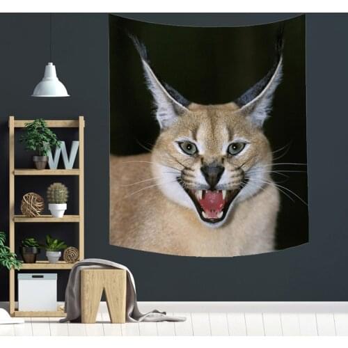 Caracal Cat Big Floppa Wall Tapestry Fabric Poster Cloth Large Decorative Screens For Wall Home Decoration Accessories