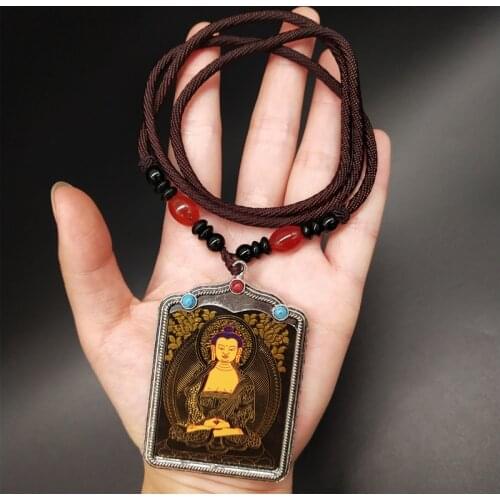 GOOD Efficacious Amulet Greco-Buddhist pocket travel Mascot Amitabha Amitayus buddha Auspicious Tibet Buddha card Pendant