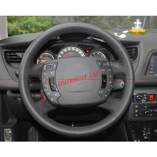 QDAEROHIVE Artificial micro fiber Leather Car Steering Wheel Cover for Citroen C5 2008--2017