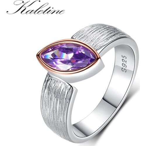 KALETINE Womens Evil Eye Ring Heart Shaped 925 Sterling Silver Ring Charm Cubic Zirconia Ring Banquet Wedding Girlfriend Gift