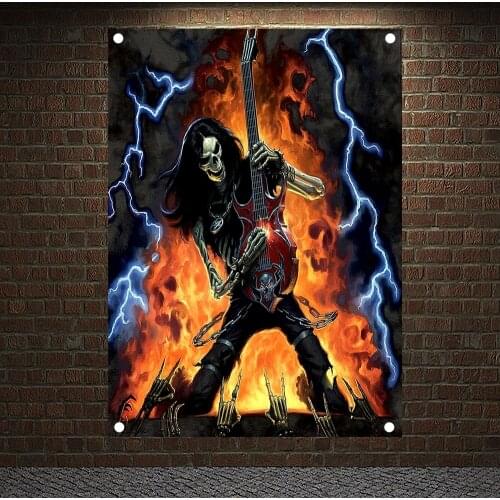 Nostalgic ROCK Band Banners Flag Scary Bloody Tapestry Macabre Art Poster Fan Living Room Wall Art Crafts Sticker Bar Design A1
