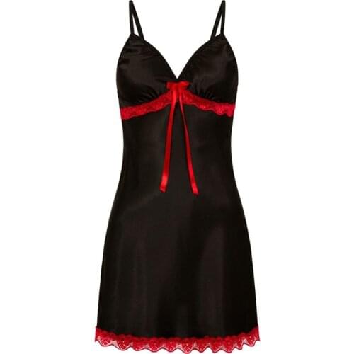 2019 New Womens Nighte Dress Plus Size Lace Bow Lingerie Babydoll Nightwear Sleepskirt Comfortable Nightwear Sleep Wear Clothes