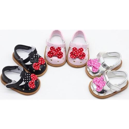2021 New Pattern Bow Cartoon Leather Shoes Fit 18Inch American 43cm Baby Doll Clothes Accessories,Girls Toys,Generation
