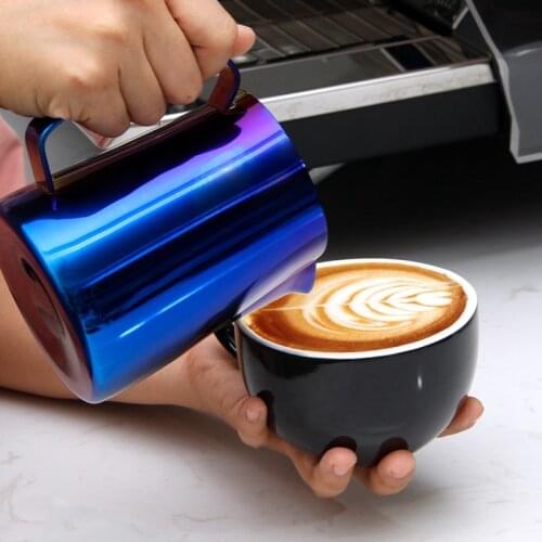 New Coffee Garland Cup with Pointed Mouth Garland Cylinder 304 Stainless Steel Milk Cup 600ml Milk Foam Cup
