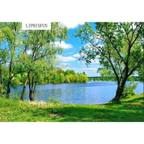 Full Square Drilling 5D DIY Diamond Painting Lake And Trees 3D Embroidery Scenery Set Cross Stitch Modern Home Room Decor
