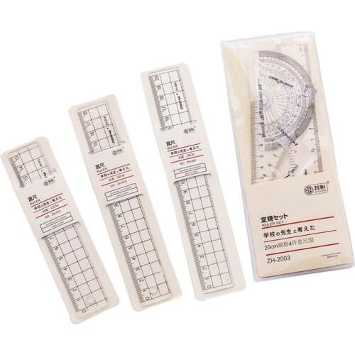 Simple Acrylic Ruler 15/18/20cm Transparent Square Ruler Stationery Learn Student Exam Drawing School Supplies