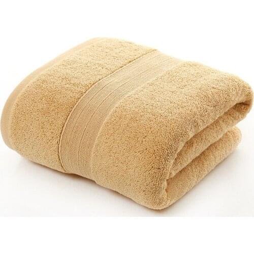 Simple Solid Color Pure Cotton Thickened Bath Towel Absorbent Quick-Drying Beach Towels Shawl Soft Warm Home Hotel Washcloth