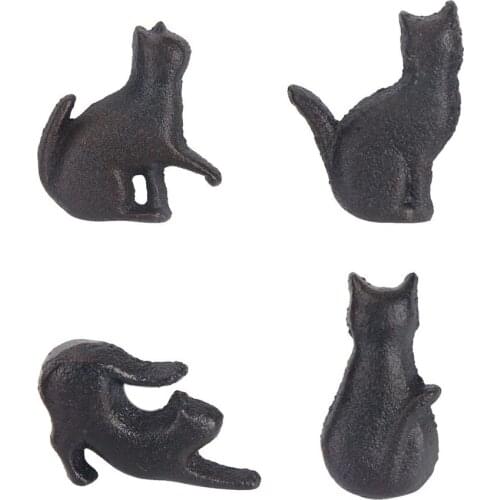Cast Iron Cat Knob Black Cat Single Hole Pull Handle Cute Creative Design Retro Cabinet/Drawer Kitchen/Bathroom Home Decor