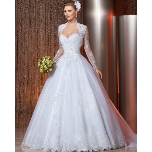 Vestido de noiva 2018 Ball Gown Wedding Dresses Strapless with jacket Princess Wedding Gowns Vestido de casamento