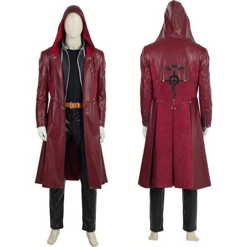 Adult Men Alchemist Edward Elric Cosplay Costume Halloween Party Outfit Full Props Suit With Boots