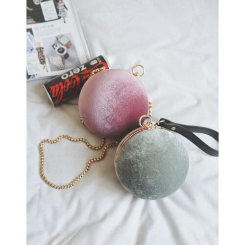 Womens Small Cute Circular Evening Bag Bridal Wedding Round Ball Wrist Crossbody Messenger Bag Clutch Purse Handbag